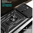 thumbnail image 5 of for Apple iPhone 15 Pro Case with Slide Camera Cover for Men, Military Grade Drop Phone Cover Case with Ring Kickstand for iPhone 15 Pro SJ Red, 5 of 10