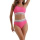 thumbnail image 1 of INSPIRAR CHIC Conjunto de Bikini de Una Sola Hombro para Mujeres, 2 Piezas, Cintura Alta, Color con Ribete Trenzado, Trajes de Baño, Rojo Grande, 1 of 5