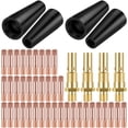 thumbnail image 2 of 48pcs Flux Core Gasless Nozzle Tips Kit Heat Resistant Replacement Gasless Nozzles Durable Brass Welding Contact Tips Kit Gas Diffusers Welder Accessories, 2 of 10
