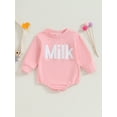 thumbnail image 2 of Bagilaanoe Newborn Baby Girl Oversized Romper Sweatshirt Long Sleeve Bodysuits Letter Pattern Pullover 3M 6M 12M 18M Infant Casual Tee Tops, 2 of 7