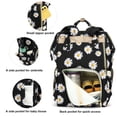 thumbnail image 3 of Yusudan Mochila floral para pañales para bebés, niñas, niños, flores, mamá, bolsas de pañales para mujeres (margarita negra), 3 of 5