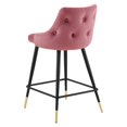 thumbnail image 6 of Counter Stool Chair, Velvet, Pink, Modern Contemporary Urban Design, Bar Pub Cafe Bistro Hotel Restaurant Hospitality, 6 of 8