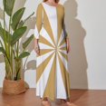 thumbnail image 5 of Large Size Aesthetic Beige And White Sunburst Long Sleeved Dress Women Dress for Parties Elegant Chic Evening Dresses, 5 of 7