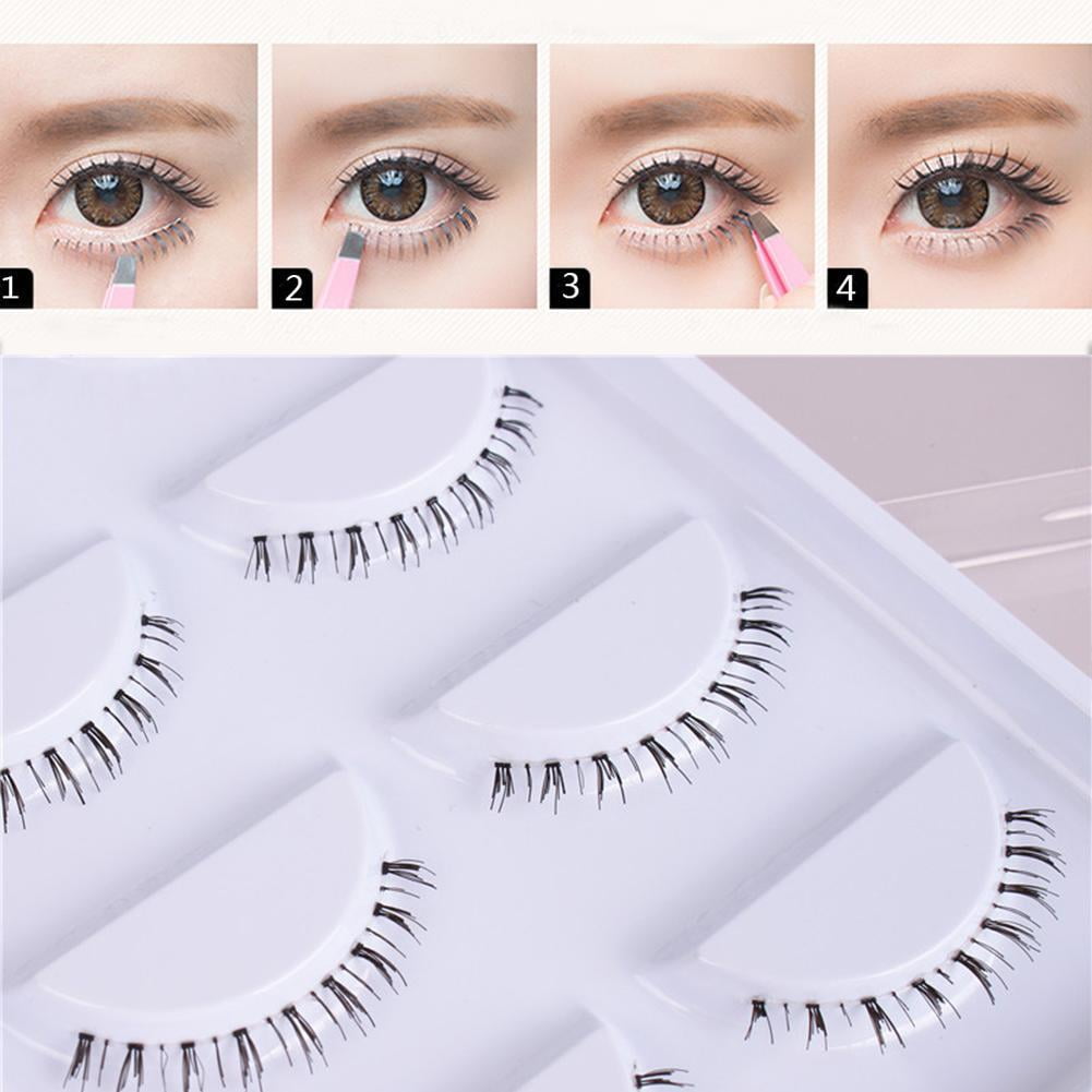 5pairs Lower Lashes Super Soft Transparent False Eyelashes Artificial Transparent Mink With S9O2 D0A2
