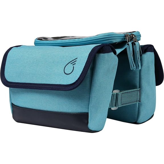 sixthreezero Bike Bag Front Frame, Waterproof Bicycle Pannier, Double Sided, Phone Holder, Light Blue