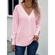 thumbnail image 2 of TcIFE Blusa Elegante de Mujer con Cuello en V y Manga Larga de Botones Puño y Ganchillo de Encaje Casual Tops, 2 of 3