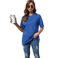 thumbnail image 2 of Camiseta Básica de Corta con Cuello en V Azul Zafiro L, 2 of 5