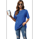 thumbnail image 2 of Camiseta Básica de Corta con Cuello en V Azul Zafiro L, 2 of 5