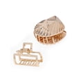 thumbnail image 3 of Time and Tru Women's Gold Tone Metal Claw Clip Set with Faux Pearl Embellishments, 3-Piece, 3 of 4