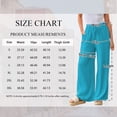 thumbnail image 2 of TEMOFON Pants for Women Wide Leg Linen Pant Palazzo Summer Casual Flowy Pants with Pocket Lightblue Drawstring Loose Comfy Soft Pants S, 2 of 10