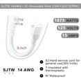 thumbnail image 2 of Short Power Extension Cord - Low Profile Wall Head 6 Inch 14AWG/3C SJTW Heavy Duty Extension Cable for Indoor/Outdoor, 90-Degree Flat Plug 15A/125V 1875W NEMA 5-15P to NEMA 5-15R, White 1-Pack, 2 of 7