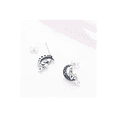 thumbnail image 4 of "Pendientes De Aro Aretes De Plata S925, 100% Auténtica Luna  Lab.g Azul ", 4 of 5
