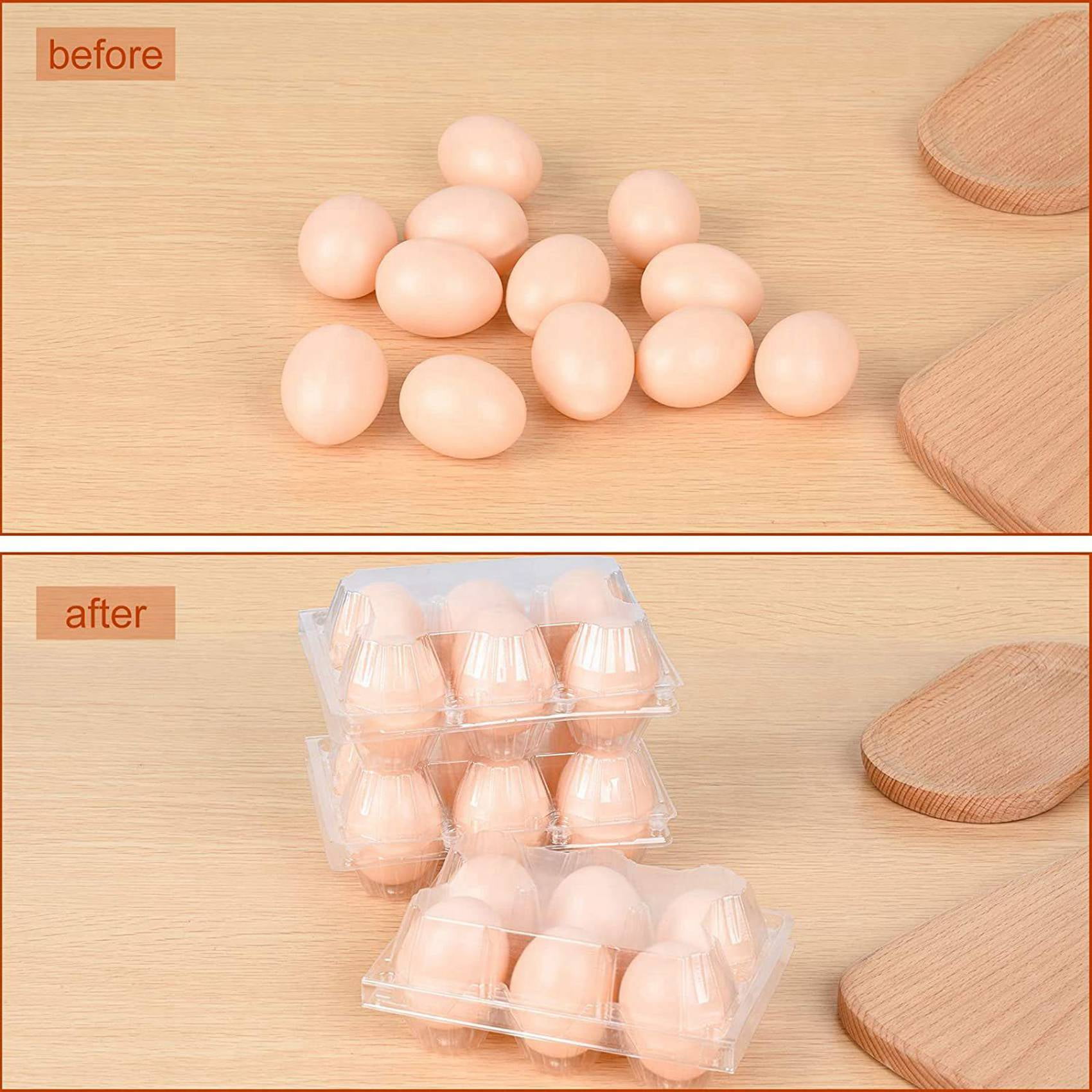 108Pcs Egg Cartons Clear Plastic Egg Holder Storage Container Egg Tray for Family Pasture,Refrigerator Storage,6 Grids