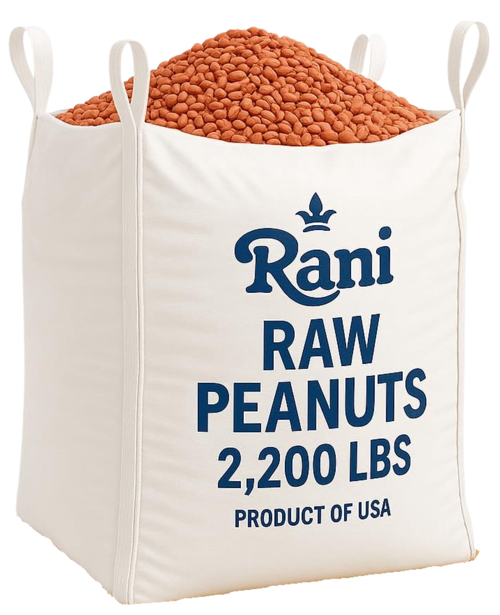 Rani Peanuts, Raw Whole With Skin (uncooked, unsalted) 2200lbs (35200oz) 998kg Super Sack ~ All Natural | Vegan | Gluten Friendly | Fresh Product of USA ~ Spanish Grade Groundnut/Red-skin