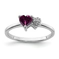 thumbnail image 3 of Sterling Silver Polished Rhodolite Garnet and Diamond Ring Size 8, 3 of 3