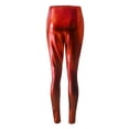 thumbnail image 4 of Ramiter Faux Leather Faux Leather Leggings for Women Tummy Control High Waisted Stretch Dressy Shiny Pleather Wine,2XL, 4 of 4