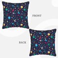 thumbnail image 4 of DouZhe Velvet Decorative Throw Pillow Covers Set of 2, Soft Square Cushion Cover with Invisible Zipper Cartoon Colorful Stars Moon Sun Printing, 20"x20", 4 of 6