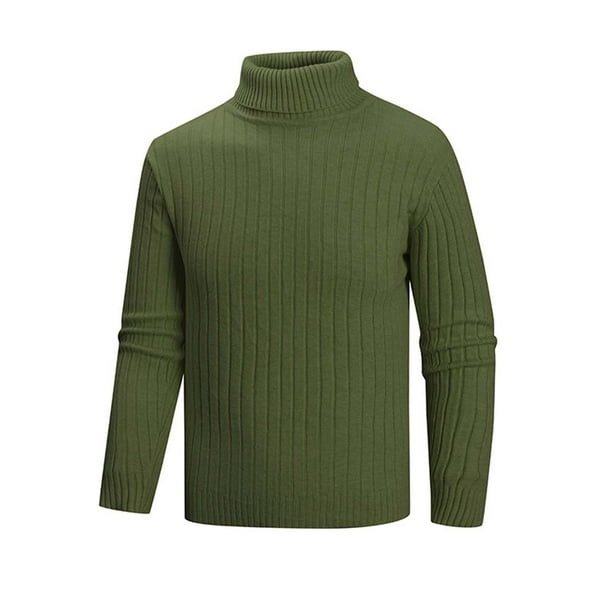 pstuiky camisas de manga larga para hombre, Suéter informal de cuello alto y elasticidad para hombre, capa base de punto, manga larga salir tops xxl