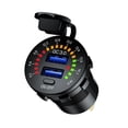 thumbnail image 1 of Voltímetro impermeable USB dual para motocicleta, teléfono inteligente de carga rápida universal, 2 puertos, tabletas, , mini , Zulema Dispositivo de carga de coche, 1 of 8