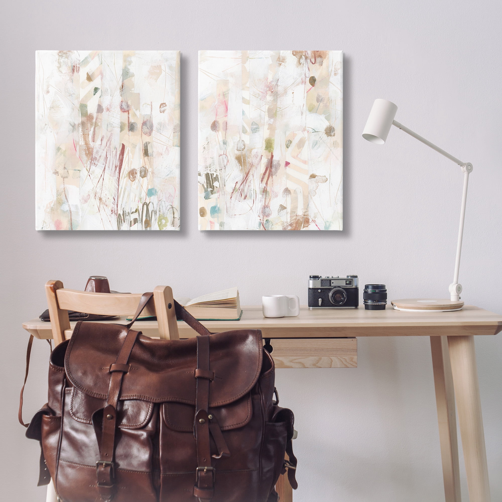 Stupell Industries Subtle Chaotic Patterns Abstract Painting Gallery Wrapped Canvas Art Print Wall Art, 24 x 30, Set of 2