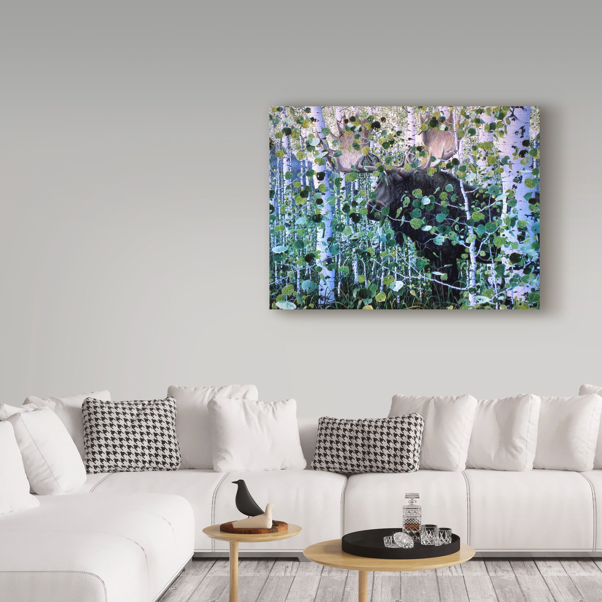 Trademark Fine Art 'Moose Hiding' Canvas Art by Jeff Tift