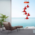 thumbnail image 3 of Solar Red Bird Wind Chime, Solar-Powered Mobile Hanging Patio Lights with 6 Vivid Hummingbirds，Multi, 3 of 6
