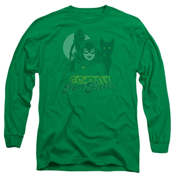 DC Comics Perrfect! Long Sleeve Adult 18/1 T-Shirt Kelly Green