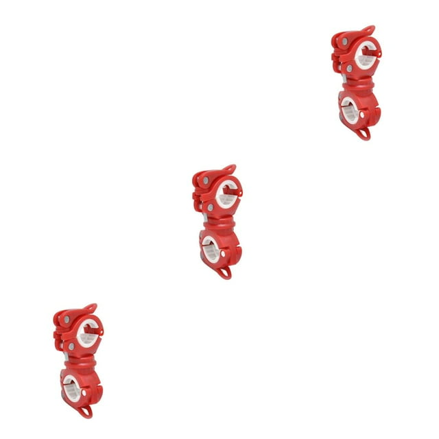 Decodeary Light Holder Plastics Metal Shockproof Lamps Bracket Rotatable Lamp Mount 360 Degree Supporting Rack Cycling Supplies Red/White 3Set