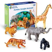 Learning Resources Jumbo Jungle Animals, Animal Toys for Kids, Safari Animals, 5 Pieces, Ages 18 months+