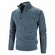 thumbnail image 5 of Suéter de manga larga para hombre, jersey de cuello medio alto con cremallera de talla grande y terciopelo para otoño e invierno, 5 of 5