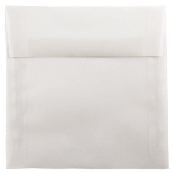 JAM Paper 8.5 x 8.5 Translucent Envelopes, Clear, 25 per Pack