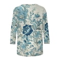 thumbnail image 5 of YuXingFu Going Out Tops for Women A-Line Button Front 3/4 Sleeve for Everyday Plus Size Blouses Dressy Multicolor S, 5 of 5
