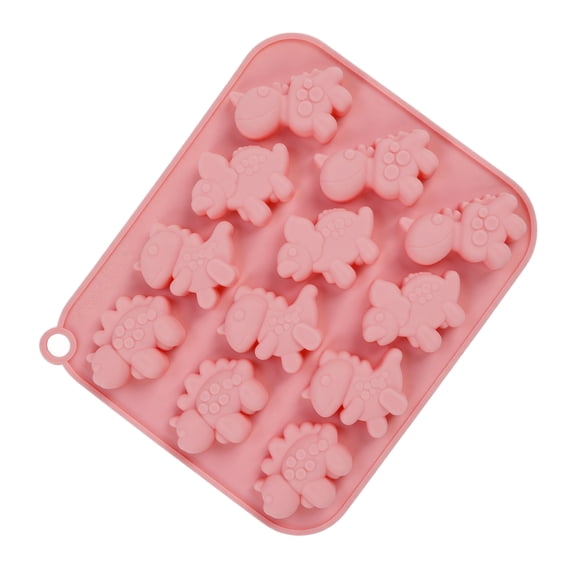 Silicone Baking Mold Tray with 12 Cavities Dinosaur Shape for Cake Chocolate Resin Crafts Decorations Reusable Nonstick