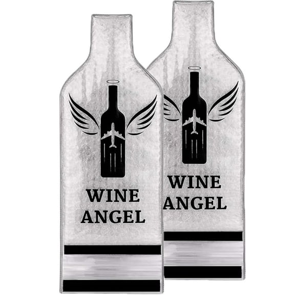 [UPGRADED PROTECTION] 2 Set Reusable Wine Bags for Travel, Wine Protector Sleeve Case, Airplane Car Cruise TRIPLE Luggage Leak-proof Safety Impact Resist