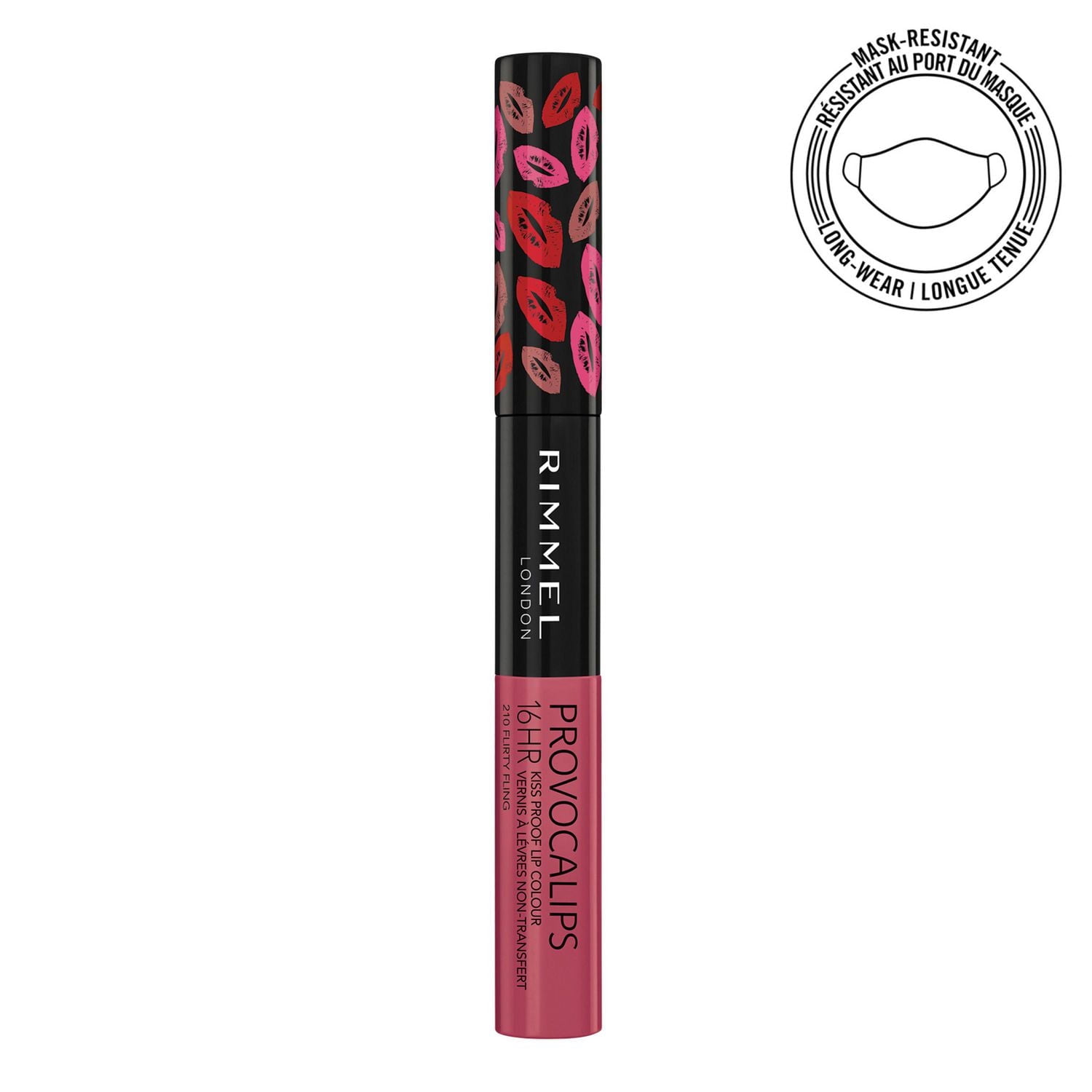 Rimmel Provocalips 16HR Kiss-Proof Lip Colour, two-step, glossy finish, 16H of colour, lightweight & flexible formula, 100% Cruelty-Free, Mask-Resistant Lipstick
