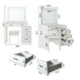thumbnail image 4 of Vastcury Vanity Desk Set with Mirror & 3 Color Lights, Makeup Vanity Table with Storage for Bedroom, Matte White, 4 of 6