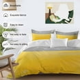 thumbnail image 3 of Yellow Gray Duvet Cover Set Twin Size, Geometric Color Block 4 Piece Soft Microfiber Bedding Set with 1 Duvet Cover, 1 Flat Sheet, 2 Pillowcases, 3 of 9