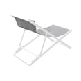thumbnail image 3 of Velian Patio Aluminum Deck Chair - Foldable Outdoor Seating with Gray Textilene Sling - 26"W x 42"D - White Powder Coated Finish - Perfect for Patios & Decks, 3 of 6