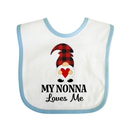 

Inktastic Nonna Loves Me Valentine Gnome Gift Baby Boy or Baby Girl Bib