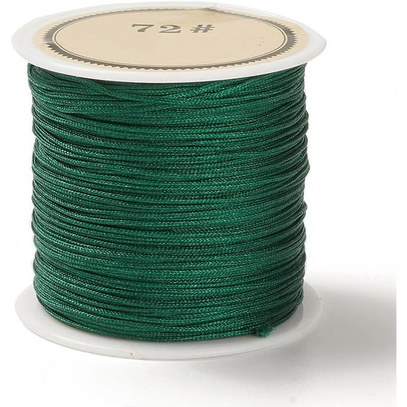 41.5-43.7 Yards Nylon Chinese Knot Cord 0.8mm Dark Green Jewelry String Nylon String Beading Thread for Bracelet Jewelry Making Macrame Craft and DIY Projects Green