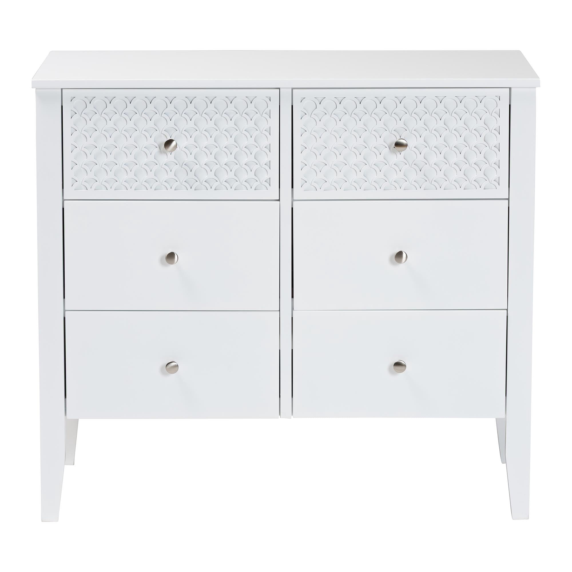 Baxton Studio Lara Modern Dresser, 6-Drawer, White