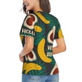 thumbnail image 3 of Fuzoiu Banana And Avocado Print Women's Classic V-Neck T-Shirt, Short Sleeve V Neck Tees for Casual Everyday Wear,Casual Fit Tee,Summer Fashion Tops-Large, 3 of 5