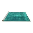thumbnail image 2 of Ahgly Company Machine Washable Indoor Round Persian Turquoise Blue Bohemian Area Rugs, 4' Round, 2 of 4