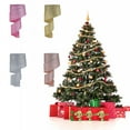 thumbnail image 6 of HEVIRGO 4cm/6cm Christmas Ribbon Glitter High Gloss Multi-colors Tear-resistant Anti-fade Gift Packing Scene Layout Large Bowknot Making Xmas Tree Ribbon Party Supplies - Blue 6 cm, 6 of 10