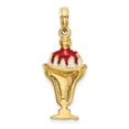 thumbnail image 2 of FB Jewels 14K Yellow Gold Strawberry Ice Cream Sundae with Cherry Top Pendant, 2 of 2