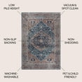 thumbnail image 2 of JONATHAN Y WASHABLE 5 x 8 Area Rug, Alacati Ogee Medallion - Navy/Brown, WSH103C-5, 2 of 8