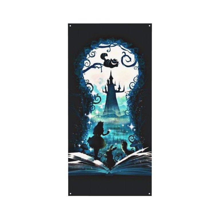 Door Cover Decoration Alice in Wonderland Hanging Banner Backdrop
