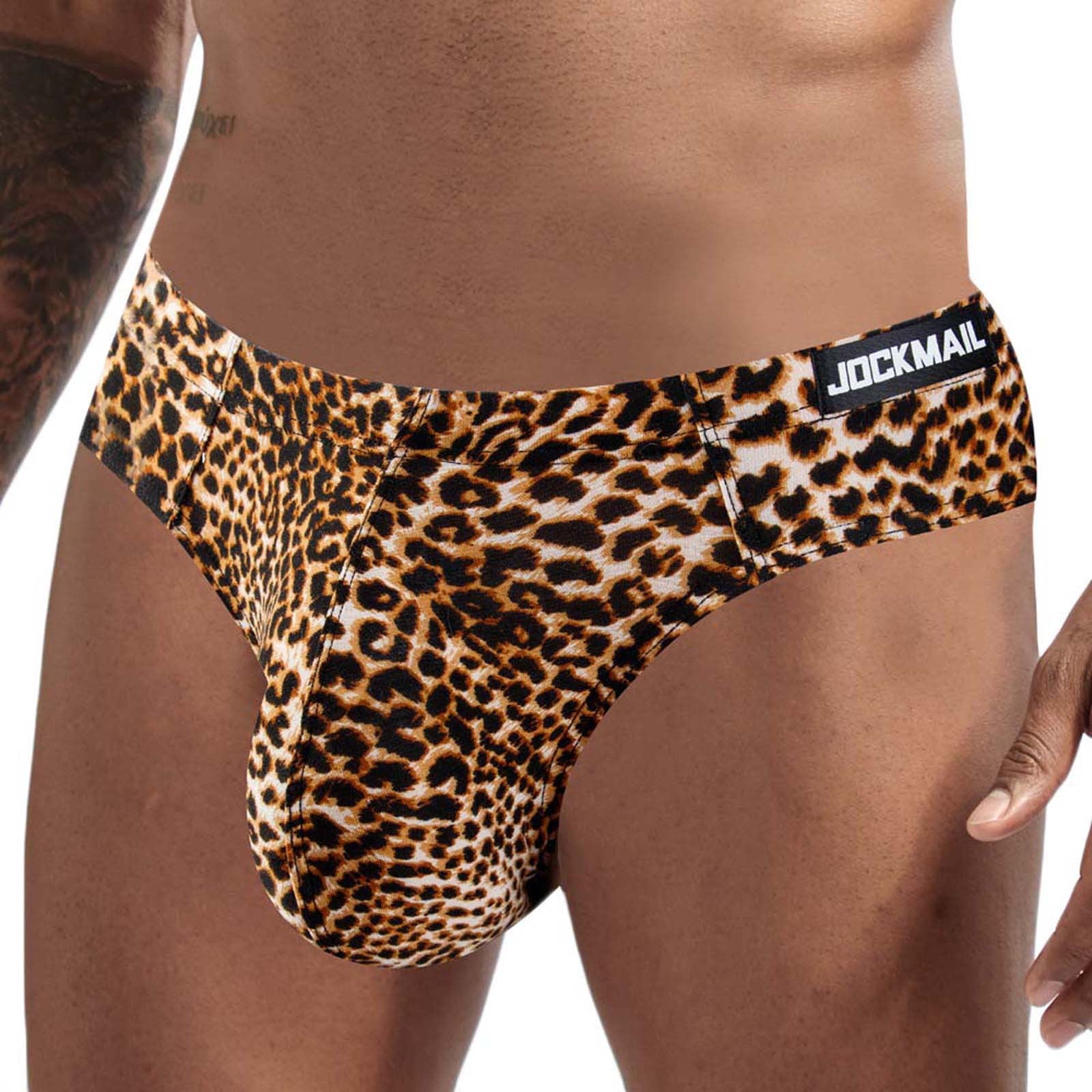 QENGING Mens Briefs Underwear Leopard Prints Silky Temptation