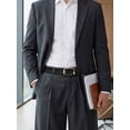 thumbnail image 3 of Maikun Belts for Men Gold Buckle Vintage Crazy Horse Leather Black Casual Belt, 3 of 7