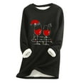 thumbnail image 1 of Économies de Rentrée Scolaire! Aqestyerly Hauts de Noël pour Femmes Mode Féminine Impression de Noël Manches Régulières Hiver Ample Vacances Décontracté Col Rond Chemise Hauts, 1 of 2
